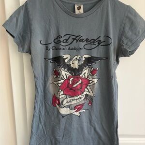 Ed Hardy Blue Graphic Tee